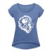 Women's T-Shirt with rolled up sleeves Lion